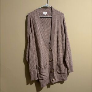 Aerie Taupe Cardigan Sweater